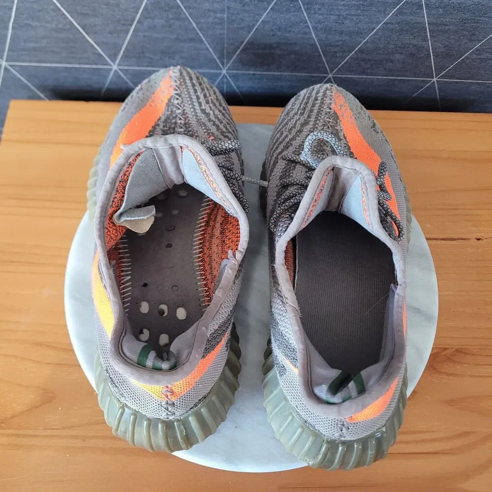 Adidas Yeezy Boost SPLY 350 V2 Carbon Beluga Reflective Orange Gray Sz 11.5